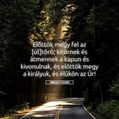 Picture 05 - Mikeás 2:13 KAR - Elõttök megy fel az [út]törõ; kitörnek és - Bible Verse Picture