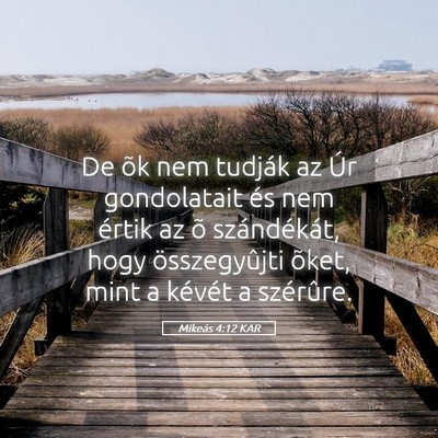Picture 05 - Mikeás 4:12 KAR - De õk nem tudják az Úr gondolatait és nem - Bible Verse Picture