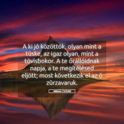 Picture 05 - Mikeás 7:4 KAR - A ki jó közöttök, olyan mint a tüske, az - Bible Verse Picture
