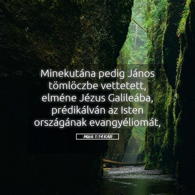 Picture 05 - Márk 1:14 KAR - Minekutána pedig János tömlöczbe vettetett, - Bible Verse Picture
