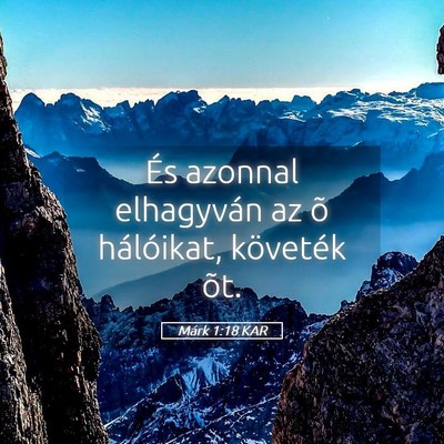 Picture 05 - Márk 1:18 KAR - És azonnal elhagyván az õ hálóikat, - Bible Verse Picture