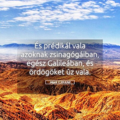 Picture 05 - Márk 1:39 KAR - És prédikál vala azoknak zsinagógáiban, - Bible Verse Picture