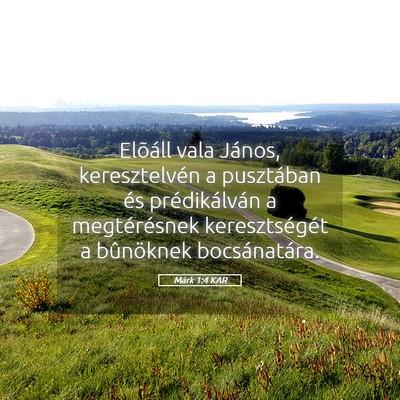 Picture 05 - Márk 1:4 KAR - Elõáll vala János, keresztelvén a pusztában - Bible Verse Picture