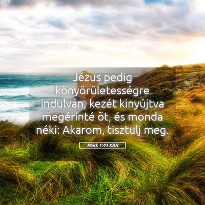 Picture 05 - Márk 1:41 KAR - Jézus pedig könyörületességre indulván, - Bible Verse Picture