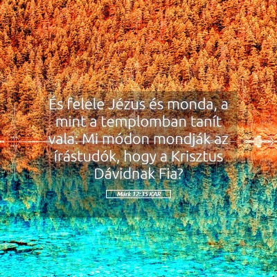 Picture 05 - Márk 12:35 KAR - És felele Jézus és monda, a mint a templomban - Bible Verse Picture