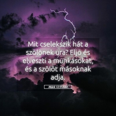 Picture 05 - Márk 12:9 KAR - Mit cselekszik hát a szõlõnek ura? Eljõ és - Bible Verse Picture