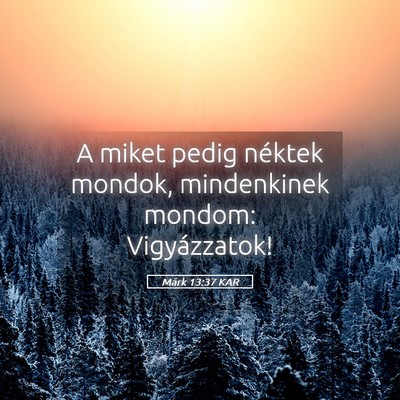 Picture 05 - Márk 13:37 KAR - A miket pedig néktek mondok, mindenkinek mondom: - Bible Verse Picture