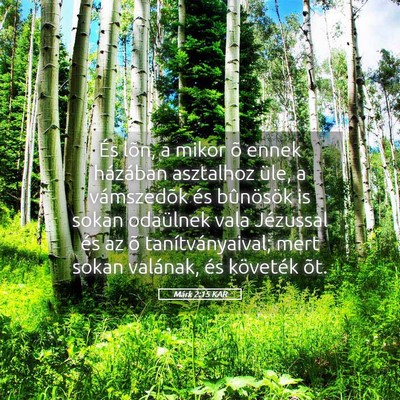 Picture 05 - Márk 2:15 KAR - És lõn, a mikor õ ennek házában asztalhoz - Bible Verse Picture