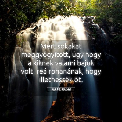 Picture 05 - Márk 3:10 KAR - Mert sokakat meggyógyított, úgy hogy a kiknek - Bible Verse Picture