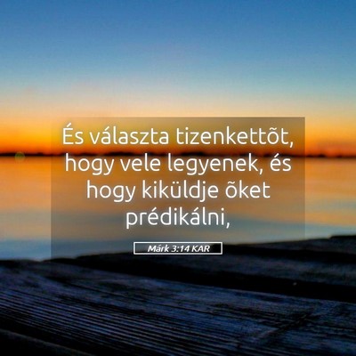 Picture 05 - Márk 3:14 KAR - És választa tizenkettõt, hogy vele legyenek, - Bible Verse Picture