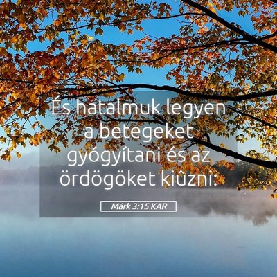 Picture 05 - Márk 3:15 KAR - És hatalmuk legyen a betegeket gyógyítani és - Bible Verse Picture