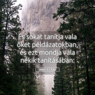 Picture 05 - Márk 4:2 KAR - És sokat tanítja vala õket példázatokban, - Bible Verse Picture