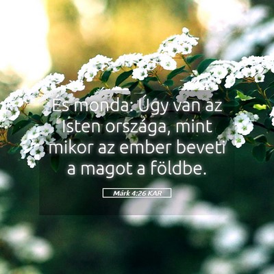 Picture 05 - Márk 4:26 KAR - És monda: Úgy van az Isten országa, mint mikor - Bible Verse Picture