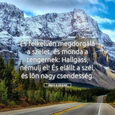 Picture 05 - Márk 4:39 KAR - És felkelvén megdorgálá a szelet, és monda a - Bible Verse Picture