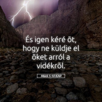 Picture 05 - Márk 5:10 KAR - És igen kéré õt, hogy ne küldje el õket - Bible Verse Picture
