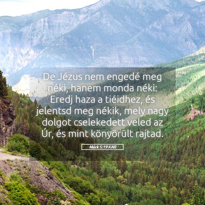 Picture 05 - Márk 5:19 KAR - De Jézus nem engedé meg néki, hanem monda - Bible Verse Picture
