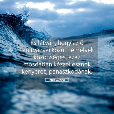 Picture 05 - Márk 7:2 KAR - És látván, hogy az õ tanítványai közül - Bible Verse Picture