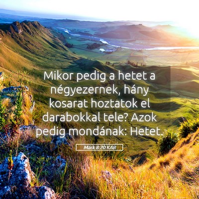Picture 05 - Márk 8:20 KAR - Mikor pedig a hetet a négyezernek, hány kosarat - Bible Verse Picture