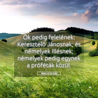 Picture 05 - Márk 8:28 KAR - Õk pedig felelének: Keresztelõ Jánosnak; és - Bible Verse Picture