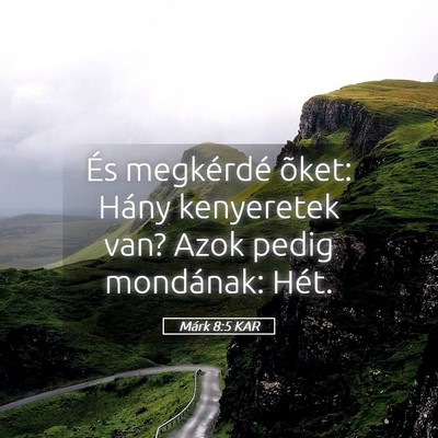 Picture 05 - Márk 8:5 KAR - És megkérdé õket: Hány kenyeretek van? Azok - Bible Verse Picture