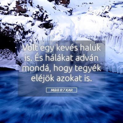 Picture 05 - Márk 8:7 KAR - Volt egy kevés haluk is. És hálákat adván - Bible Verse Picture