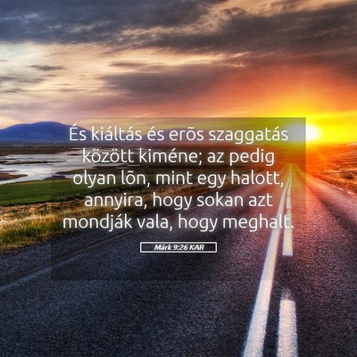 Picture 05 - Márk 9:26 KAR - És kiáltás és erõs szaggatás között - Bible Verse Picture