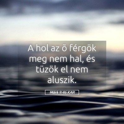Picture 05 - Márk 9:46 KAR - A hol az õ férgök meg nem hal, és tüzök el - Bible Verse Picture