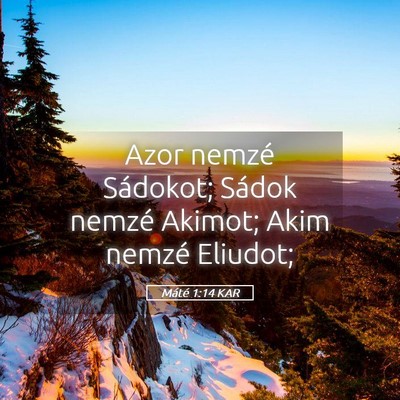 Picture 05 - Máté 1:14 KAR - Azor nemzé Sádokot; Sádok nemzé Akimot; Akim - Bible Verse Picture