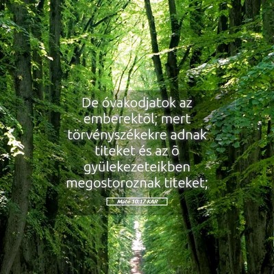 Picture 05 - Máté 10:17 KAR - De óvakodjatok az emberektõl; mert - Bible Verse Picture