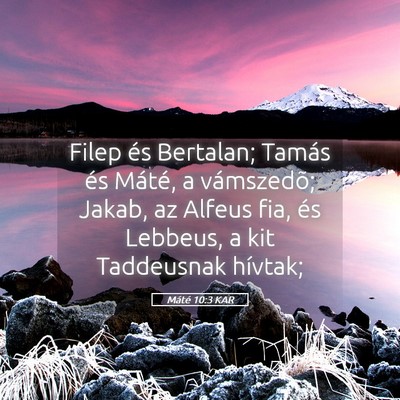 Picture 05 - Máté 10:3 KAR - Filep és Bertalan; Tamás és Máté, a - Bible Verse Picture