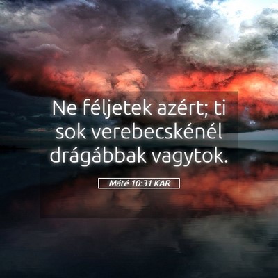 Picture 05 - Máté 10:31 KAR - Ne féljetek azért; ti sok verebecskénél - Bible Verse Picture