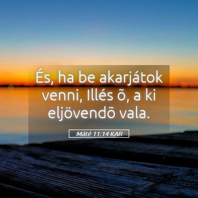 Picture 05 - Máté 11:14 KAR - És, ha be akarjátok venni, Illés õ, a ki - Bible Verse Picture