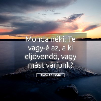 Picture 05 - Máté 11:3 KAR - Monda néki: Te vagy-é az, a ki eljövendõ, - Bible Verse Picture