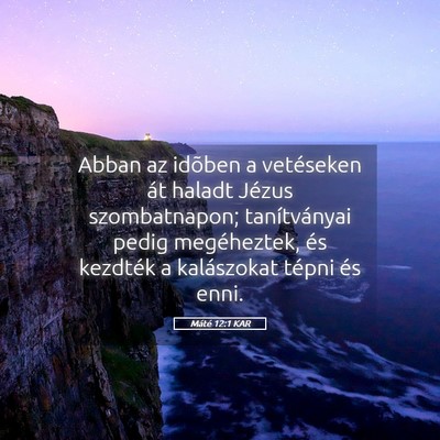 Picture 05 - Máté 12:1 KAR - Abban az idõben a vetéseken át haladt Jézus - Bible Verse Picture