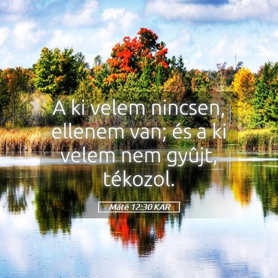 Picture 05 - Máté 12:30 KAR - A ki velem nincsen, ellenem van; és a ki velem - Bible Verse Picture