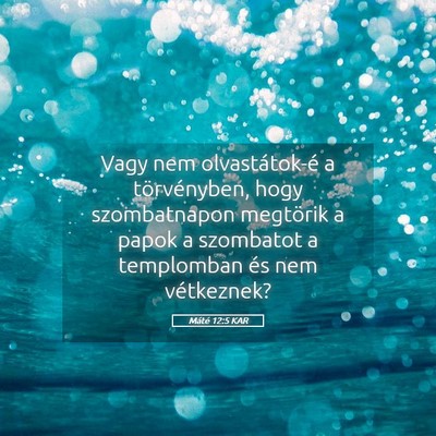 Picture 05 - Máté 12:5 KAR - Vagy nem olvastátok-é a törvényben, hogy - Bible Verse Picture