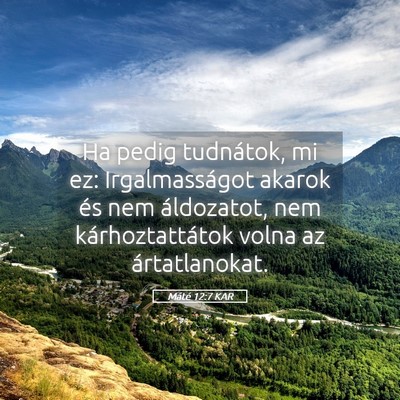 Picture 05 - Máté 12:7 KAR - Ha pedig tudnátok, mi ez: Irgalmasságot akarok - Bible Verse Picture