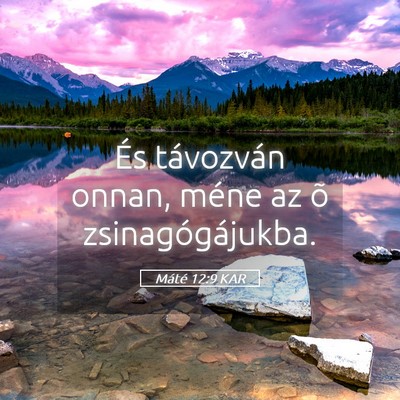 Picture 05 - Máté 12:9 KAR - És távozván onnan, méne az õ - Bible Verse Picture