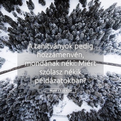 Picture 05 - Máté 13:10 KAR - A tanítványok pedig hozzámenvén, mondának - Bible Verse Picture