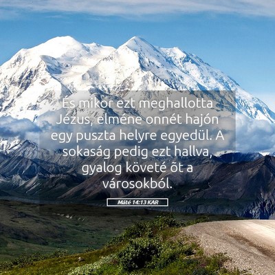 Picture 05 - Máté 14:13 KAR - És mikor ezt meghallotta Jézus, elméne onnét - Bible Verse Picture