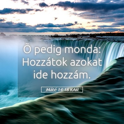 Picture 05 - Máté 14:18 KAR - Õ pedig monda: Hozzátok azokat ide - Bible Verse Picture