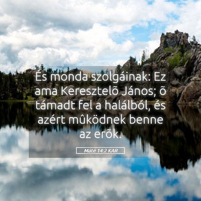 Picture 05 - Máté 14:2 KAR - És monda szolgáinak: Ez ama Keresztelõ János; - Bible Verse Picture