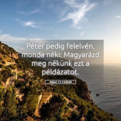 Picture 05 - Máté 15:15 KAR - Péter pedig felelvén, monda néki: Magyarázd - Bible Verse Picture