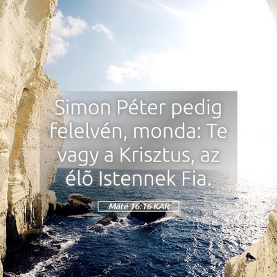 Picture 05 - Máté 16:16 KAR - Simon Péter pedig felelvén, monda: Te vagy a - Bible Verse Picture