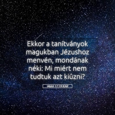 Picture 05 - Máté 17:19 KAR - Ekkor a tanítványok magukban Jézushoz menvén, - Bible Verse Picture