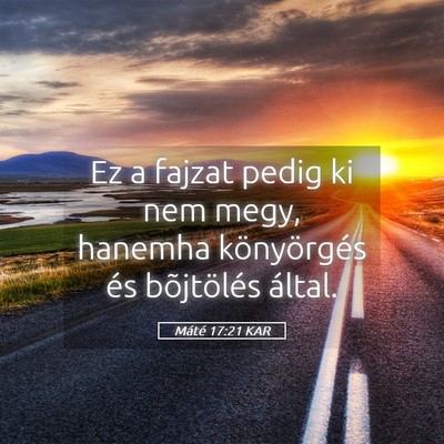 Picture 05 - Máté 17:21 KAR - Ez a fajzat pedig ki nem megy, hanemha - Bible Verse Picture