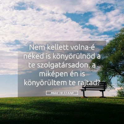 Picture 05 - Máté 18:33 KAR - Nem kellett volna-é néked is könyörülnöd a - Bible Verse Picture