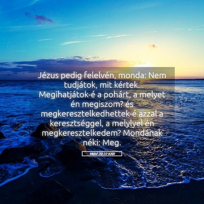 Picture 05 - Máté 20:22 KAR - Jézus pedig felelvén, monda: Nem tudjátok, mit - Bible Verse Picture