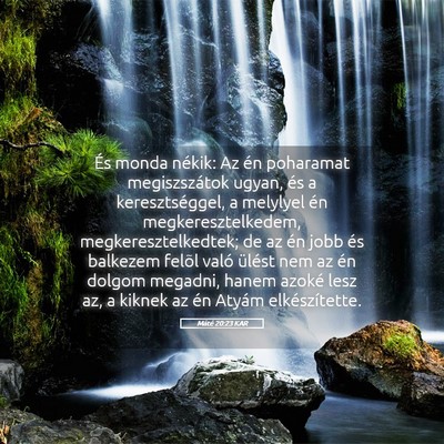 Picture 05 - Máté 20:23 KAR - És monda nékik: Az én poharamat megiszszátok - Bible Verse Picture