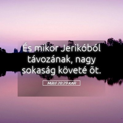 Picture 05 - Máté 20:29 KAR - És mikor Jerikóból távozának, nagy sokaság - Bible Verse Picture